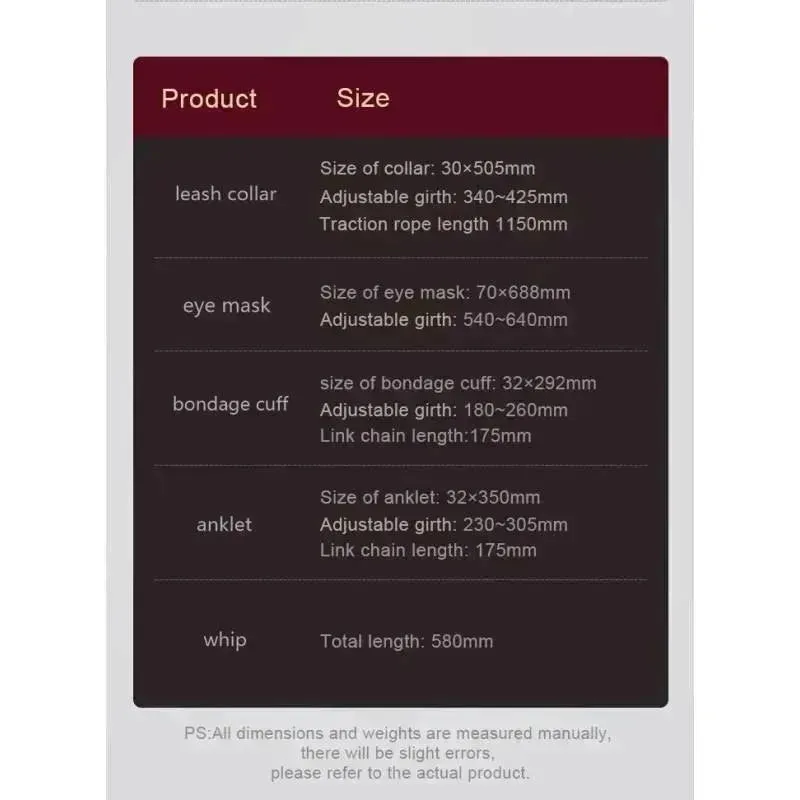 8 Pc Deluxe Bondage Play Kit Burgundy Gold