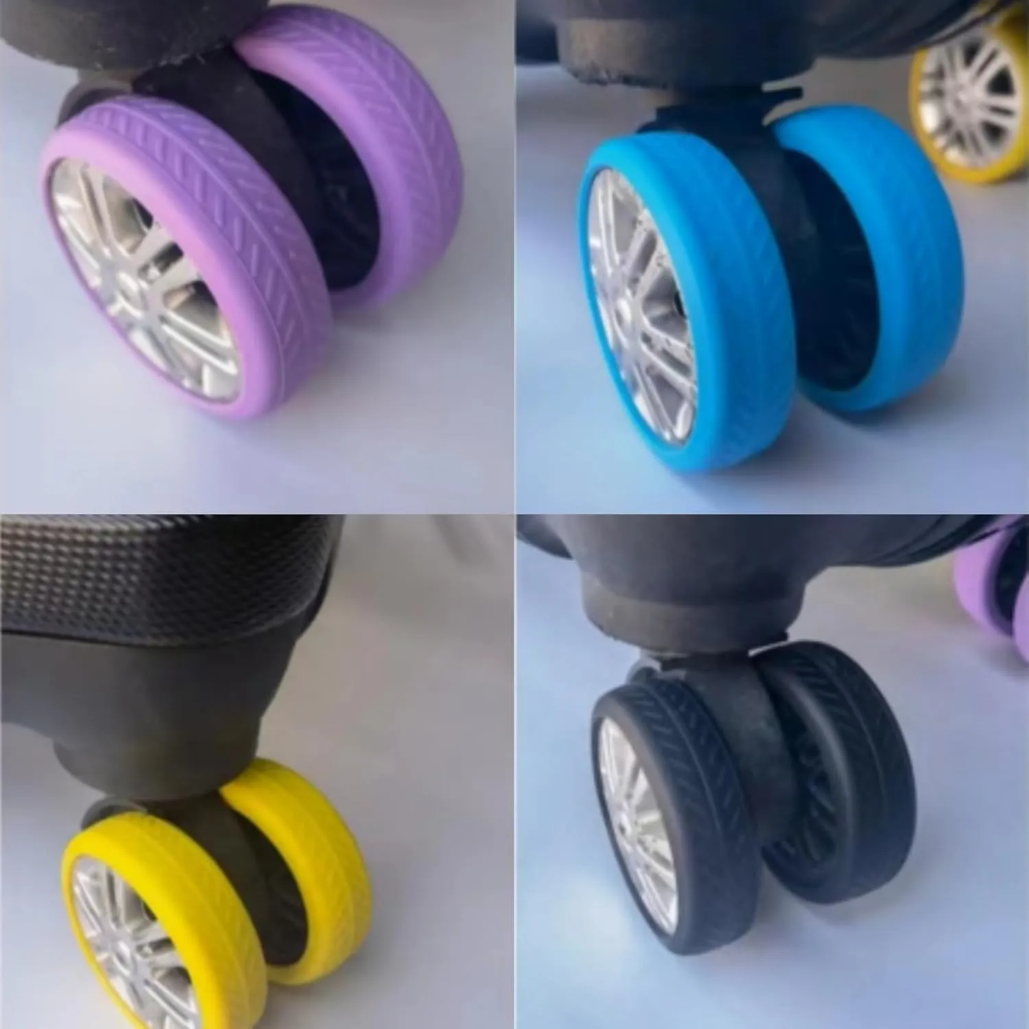 8Pcs Luggage Wheel Covers Silicone Suitcase Wheel Cover for 2-2.4'' Spinner Wheel Carry On Luggage Wheels Protector for Most 8 Spinner Wheel Suitcases Mute and Shock Absorption (purple)