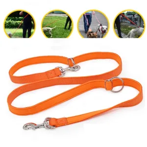 Adjustable Double Head Dog Leash with p Chain Hook