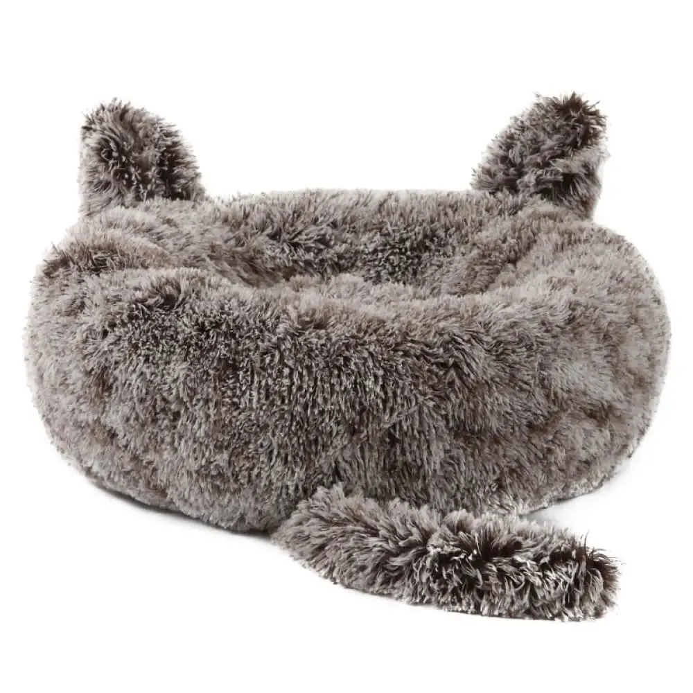Anti Anxiety Fluffy Washable Calming Round Donut Pet Bed for Small, Medium Dogs