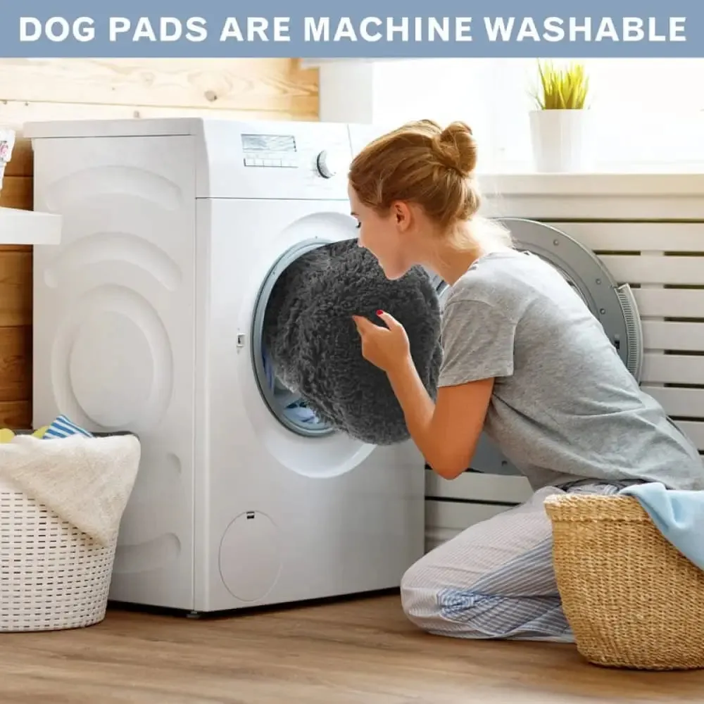 Anti Anxiety Fluffy Washable Calming Round Donut Pet Bed for Small, Medium Dogs