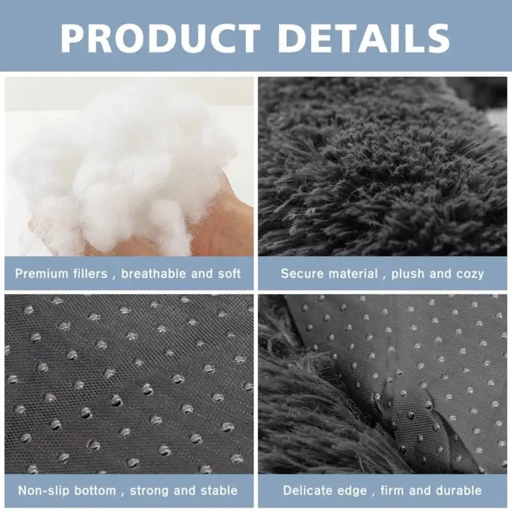 Anti Anxiety Fluffy Washable Calming Round Donut Pet Bed for Small, Medium Dogs