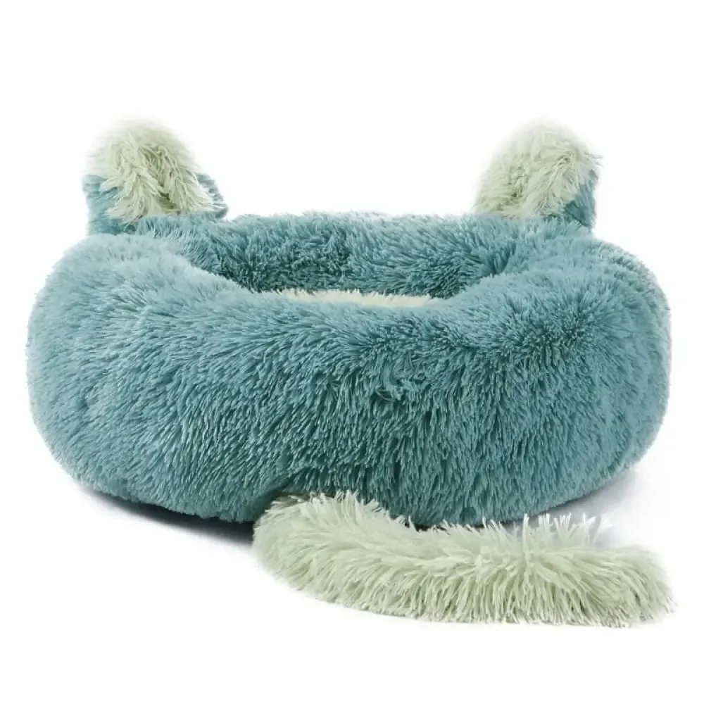 Anti Anxiety Fluffy Washable Calming Round Donut Pet Bed for Small, Medium Dogs