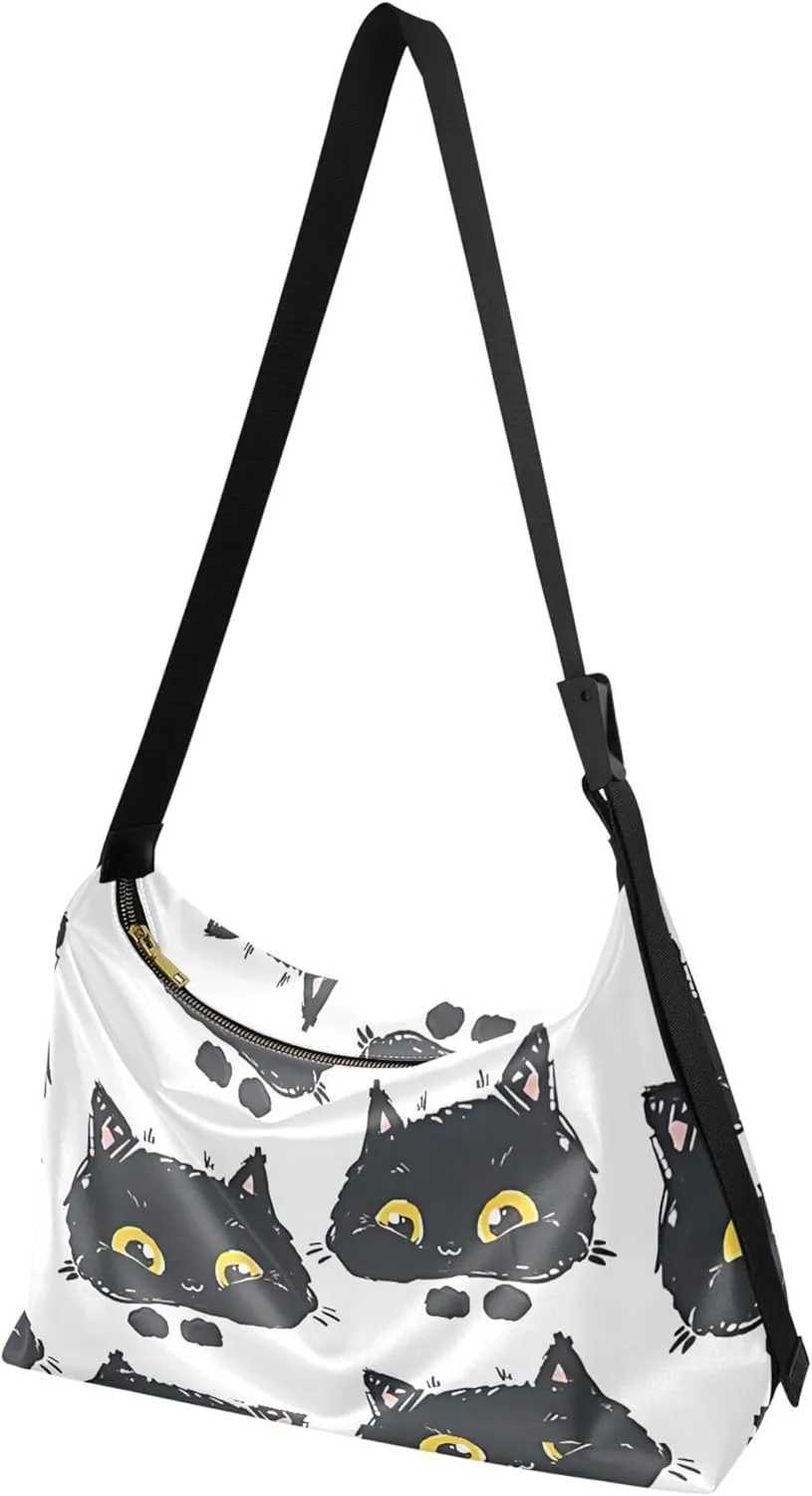 Artistic Line Cute Seagull Bird PU Leather Shoulder Bag Hobo Leather Purse Cute Animal Print Womens Hobo Handbags