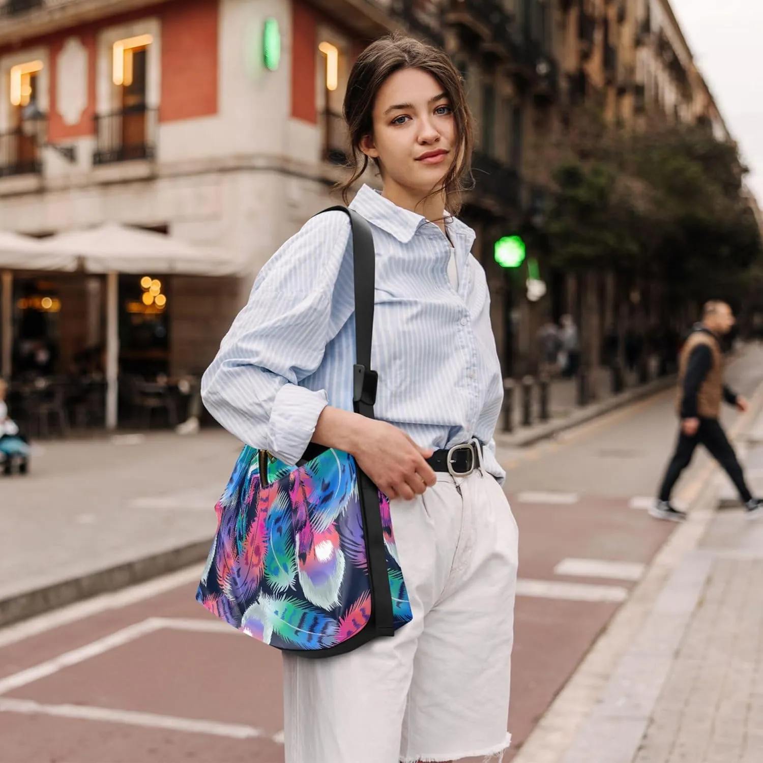 Artistic Line Cute Seagull Bird PU Leather Shoulder Bag Hobo Leather Purse Cute Animal Print Womens Hobo Handbags