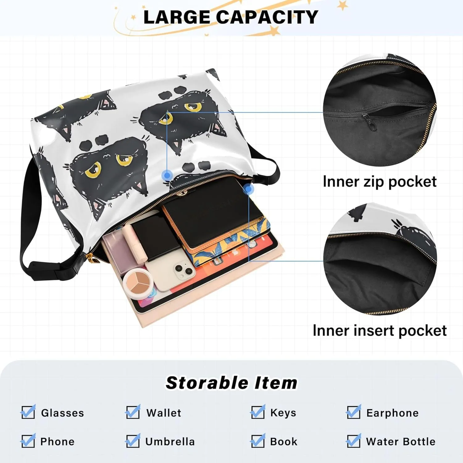 Artistic Line Cute Seagull Bird PU Leather Shoulder Bag Hobo Leather Purse Cute Animal Print Womens Hobo Handbags