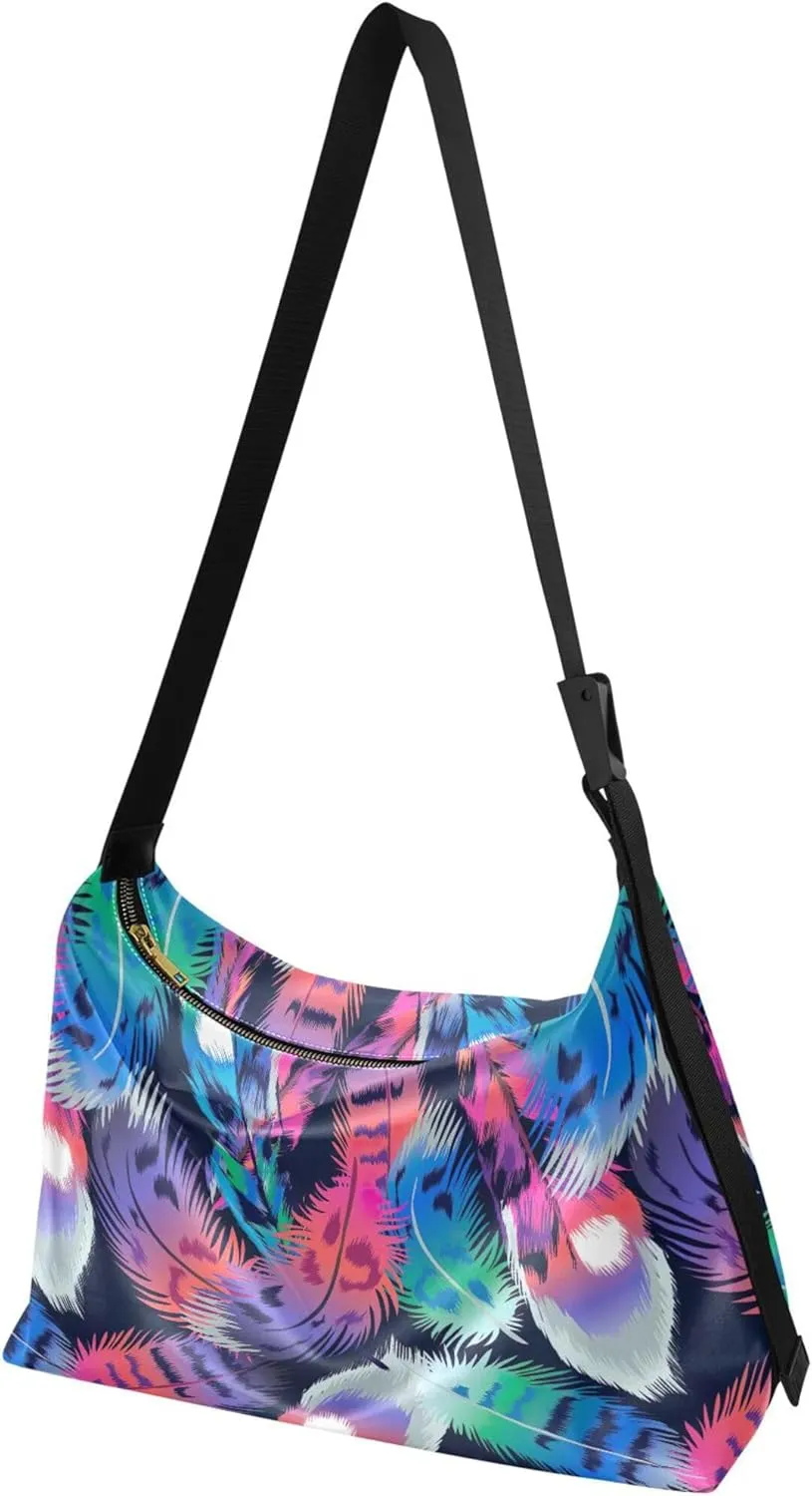 Artistic Line Cute Seagull Bird PU Leather Shoulder Bag Hobo Leather Purse Cute Animal Print Womens Hobo Handbags