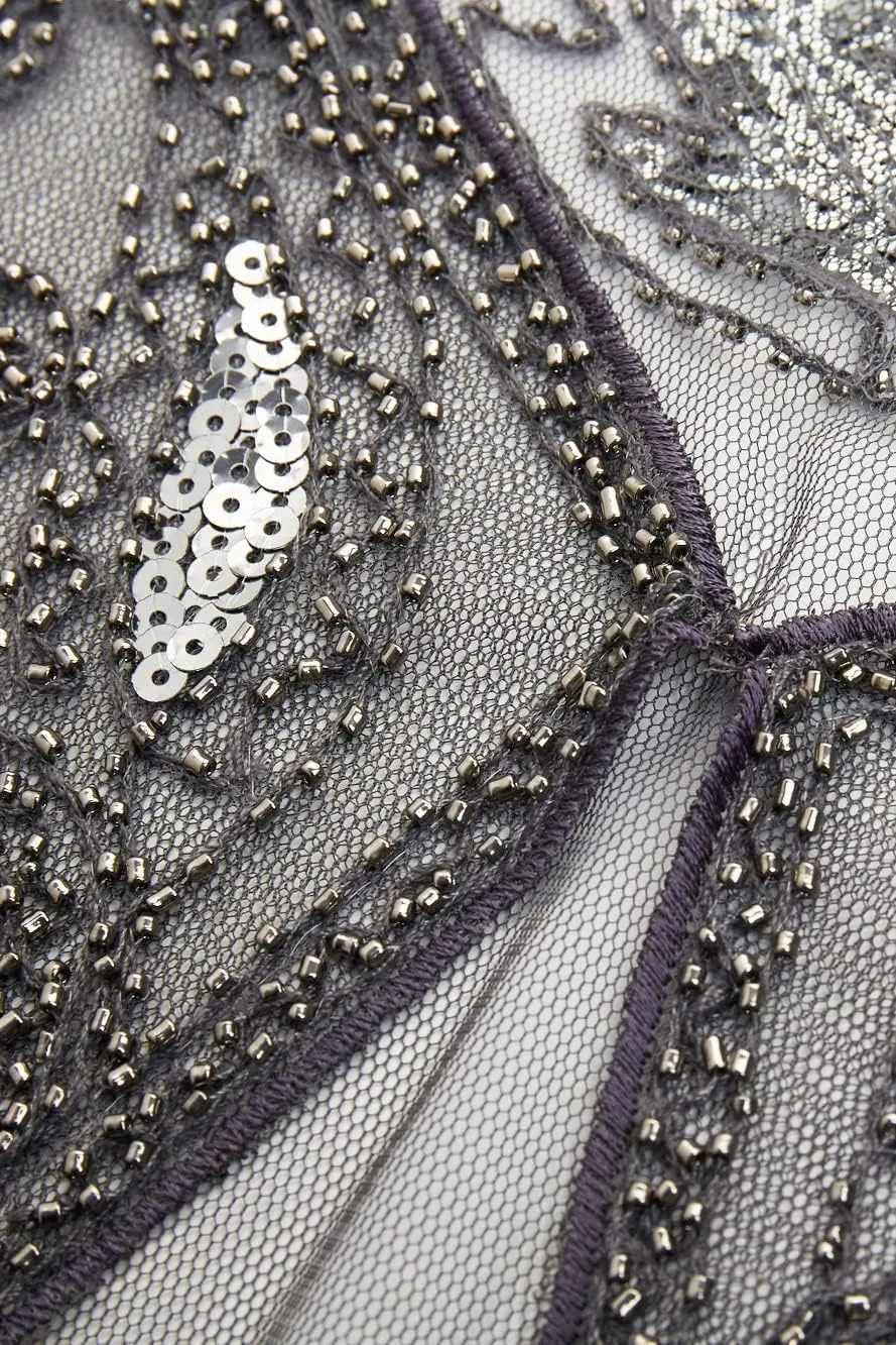 BABEYOND 1920s Shawl Wraps Sequin Beaded Evening Cape Bridal Shawl Bolero Flapper Cover Up