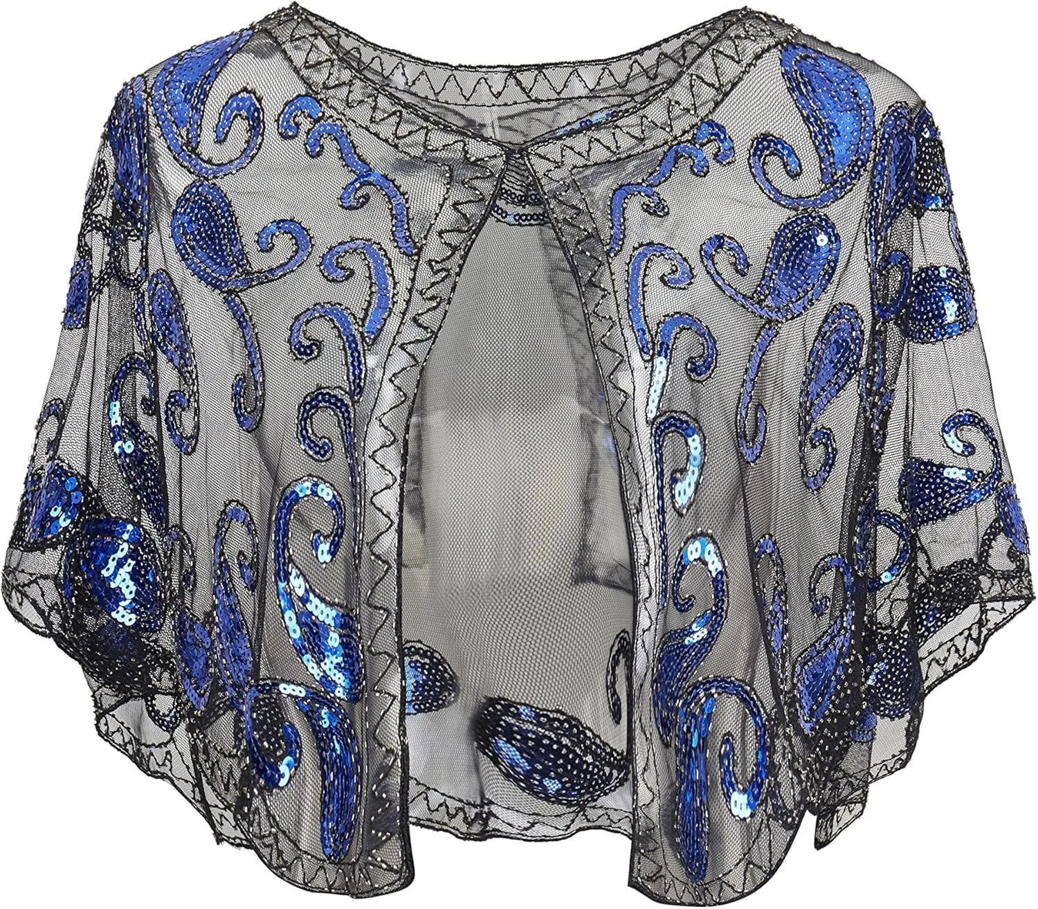 BABEYOND 1920s Shawl Wraps Sequin Beaded Evening Cape Bridal Shawl Bolero Flapper Cover Up