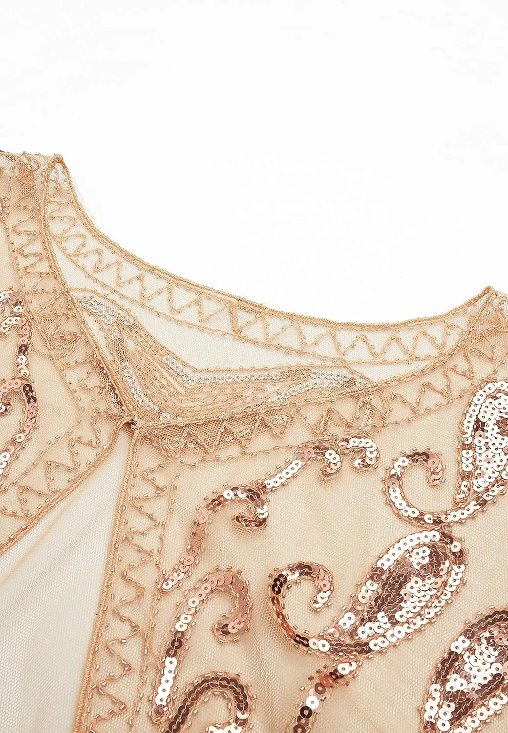 BABEYOND 1920s Shawl Wraps Sequin Beaded Evening Cape Bridal Shawl Bolero Flapper Cover Up