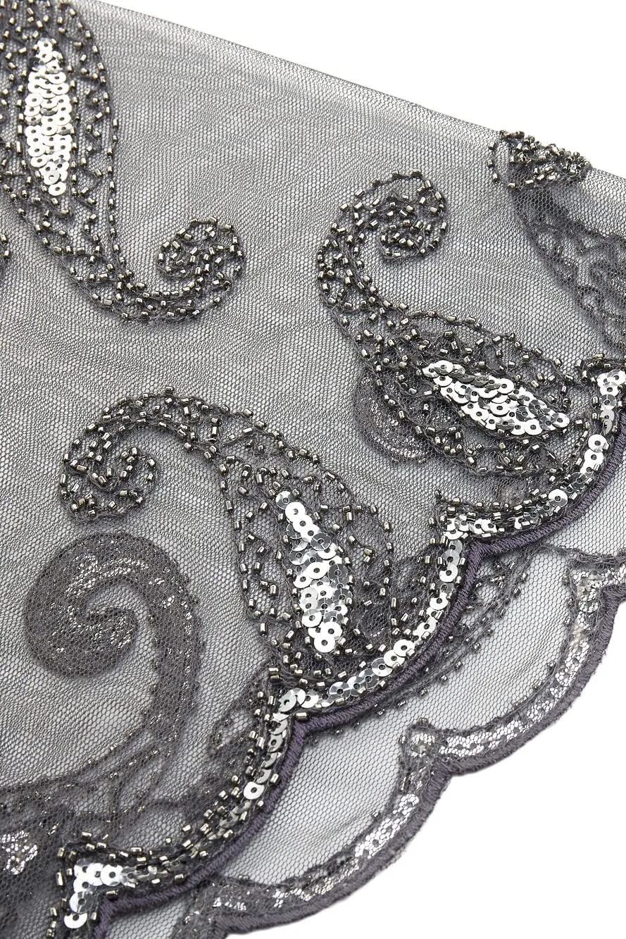 BABEYOND 1920s Shawl Wraps Sequin Beaded Evening Cape Bridal Shawl Bolero Flapper Cover Up