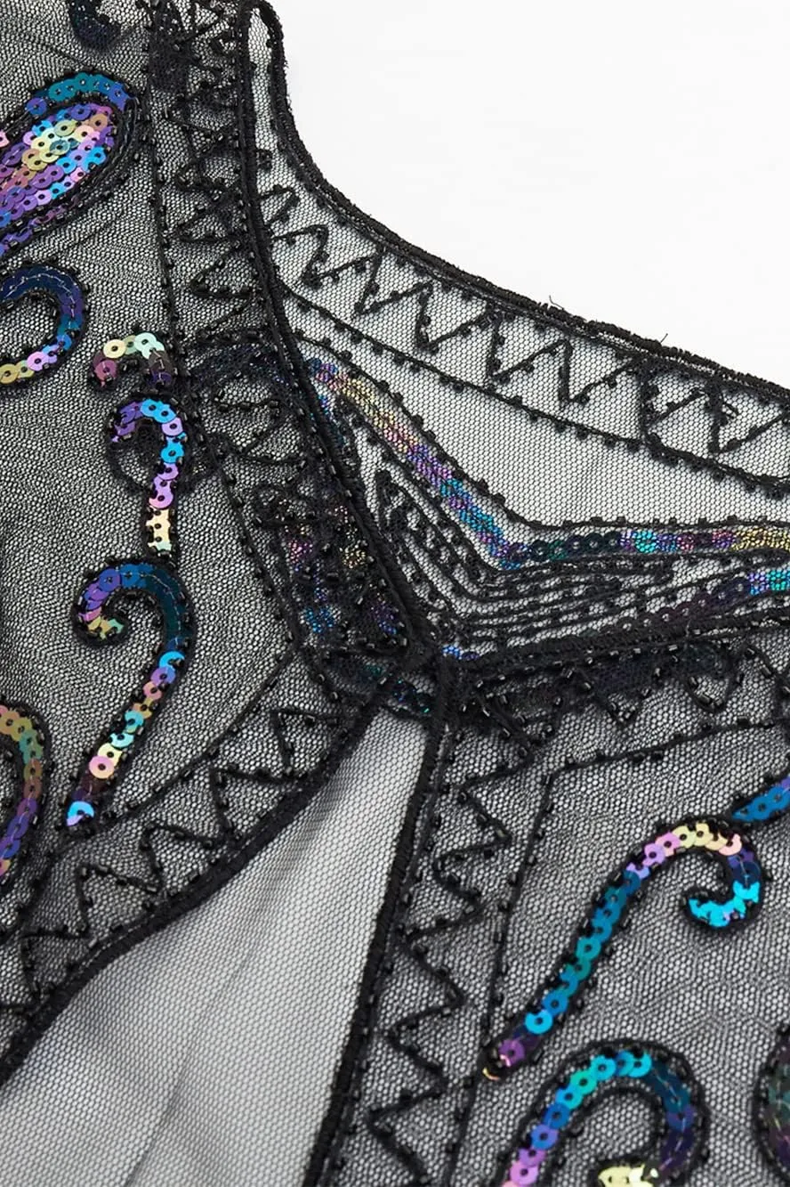 BABEYOND 1920s Shawl Wraps Sequin Beaded Evening Cape Bridal Shawl Bolero Flapper Cover Up