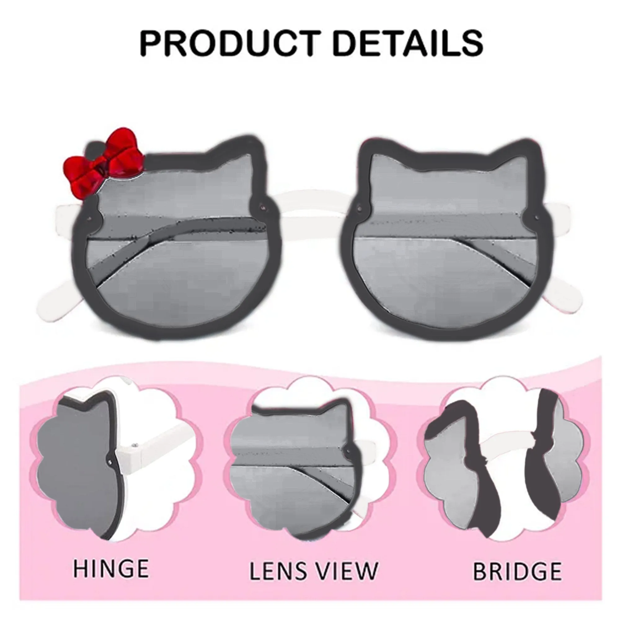 Babymoon Baby Boys Girls Cat Style Unisex Kids Sunglasses with Case | Baby Return Gift Set | Black
