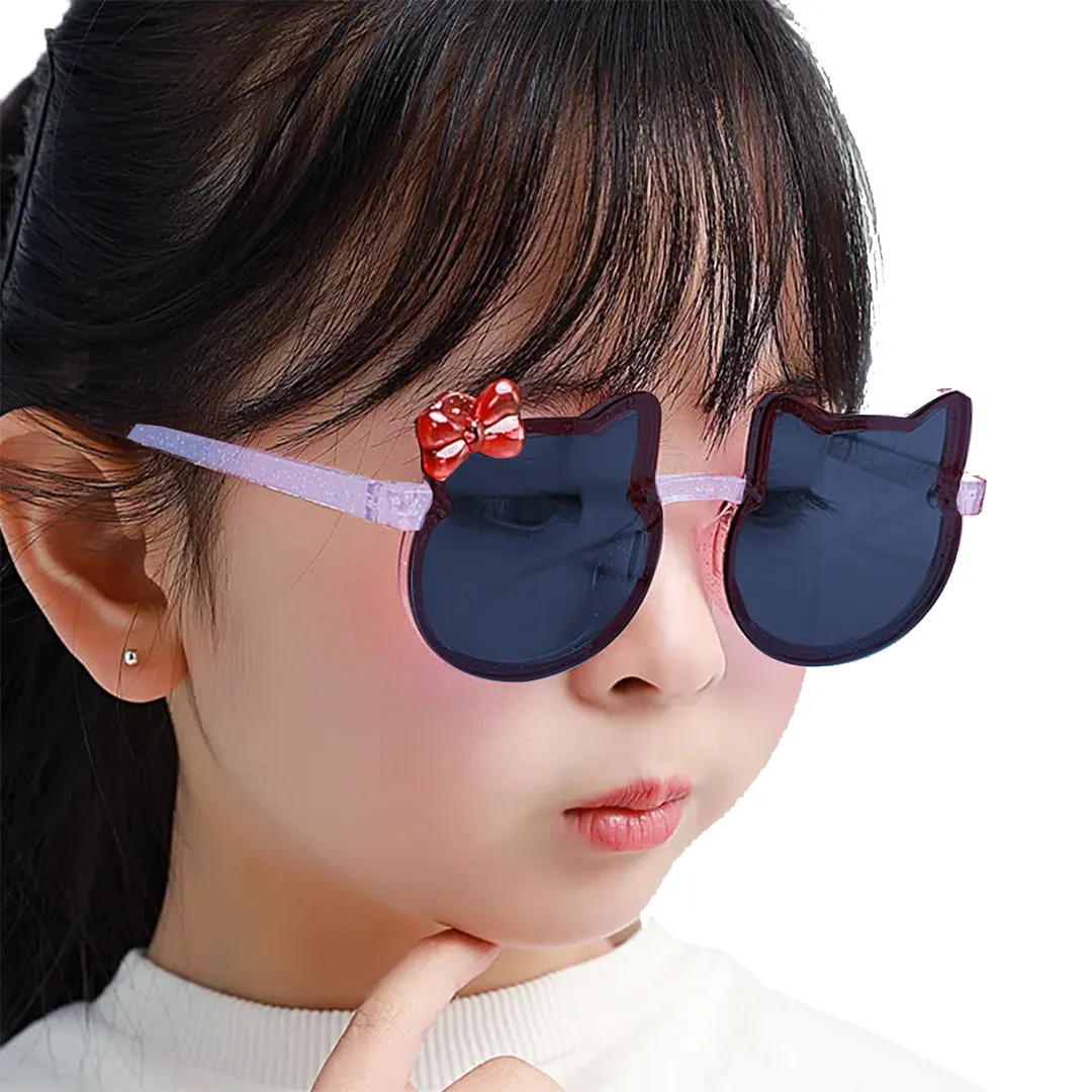 Babymoon Baby Boys Girls Cat Style Unisex Kids Sunglasses with Case | Baby Return Gift Set | Black