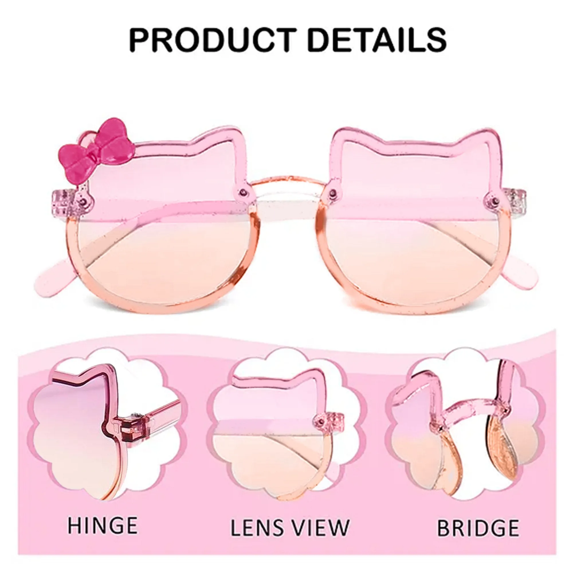 Babymoon Baby Boys Girls Cat Style Unisex Kids Sunglasses with Case | Baby Return Gift Set | Pink-Purple