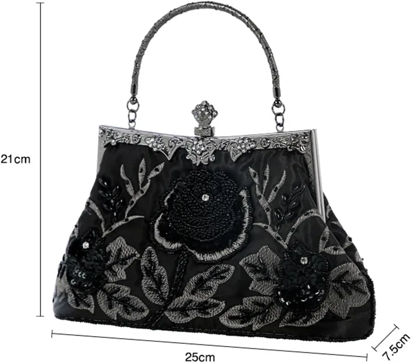 Beaded Clutch Bead Embroidery Women Evening Bag Diamonds Shell Lady Small Day Clutches Party Dinner Bag Wedding Bridal Pearl Handbags Purse(Red)
