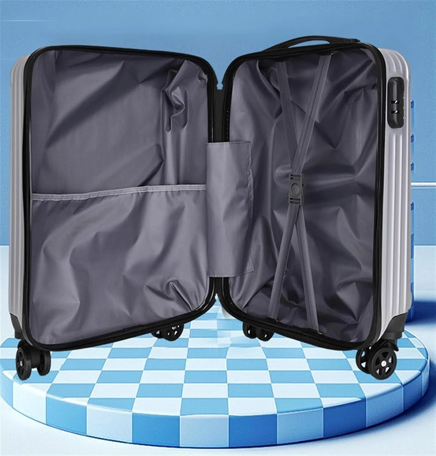 BKEKM Carry On Luggage Hard Luggage 20 Inch Portable Suitcase Travel Luggage Carry On The Go Suitcases Trolley Luggage Locking Spinner Wheels Lightweight