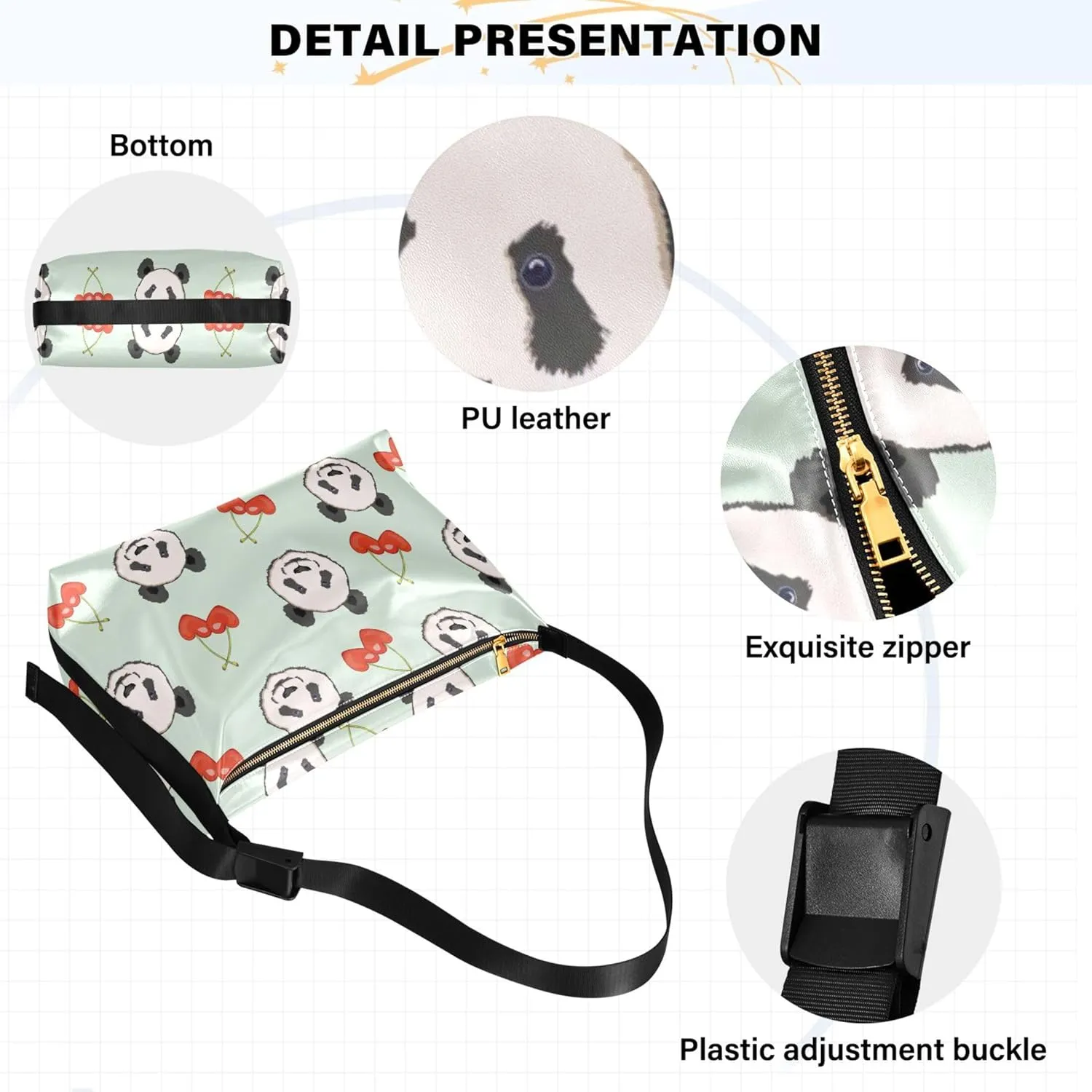 Blue Sloth Planet Leather Hobo Purses for Women Large Crossbody Purse Stylish Animal Print Crossbody Hobo Purse