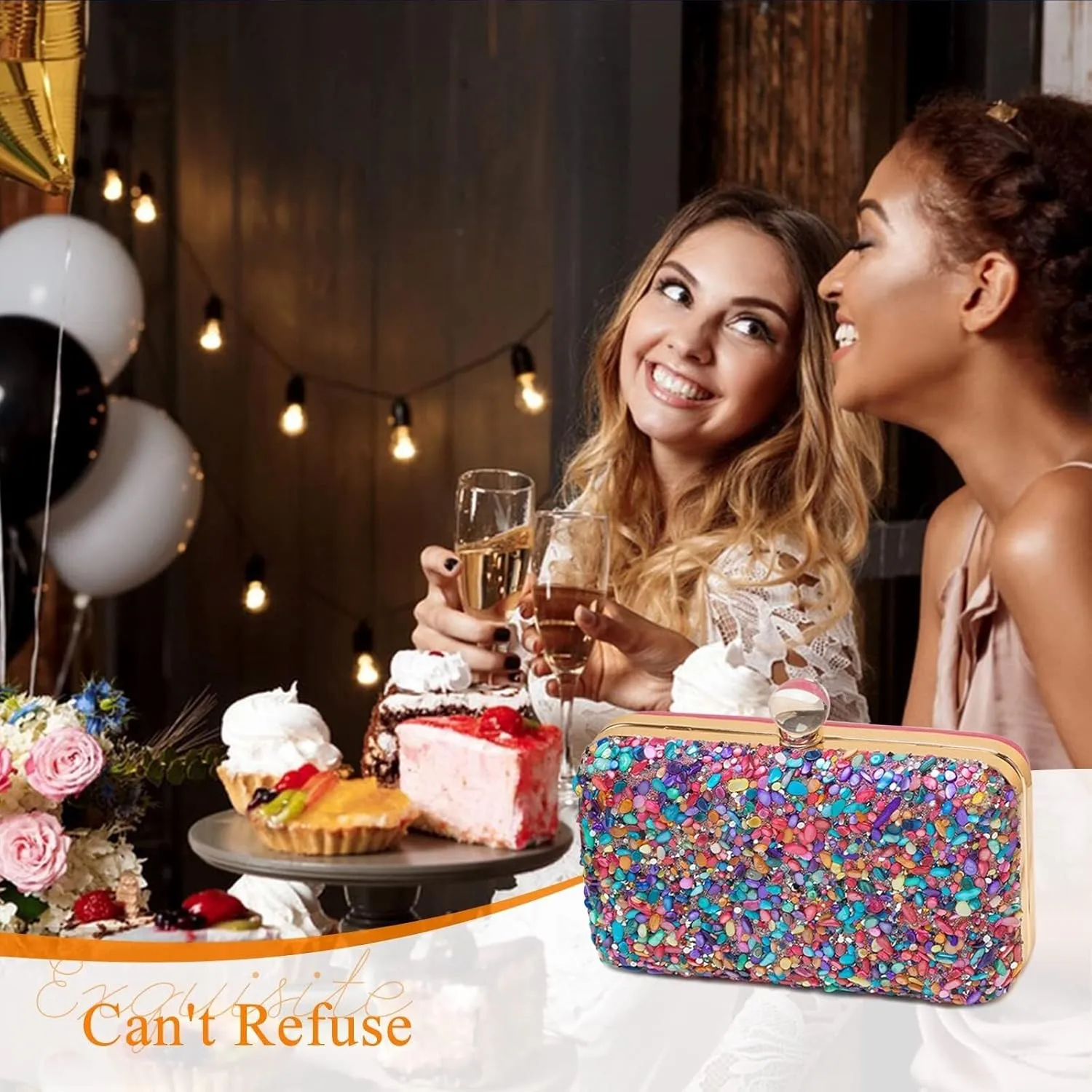 Bridal Wedding Purse Sparkly Crossbody Elegant Shoulder Women Evening Rhinestone Clutch Ladies Handbag