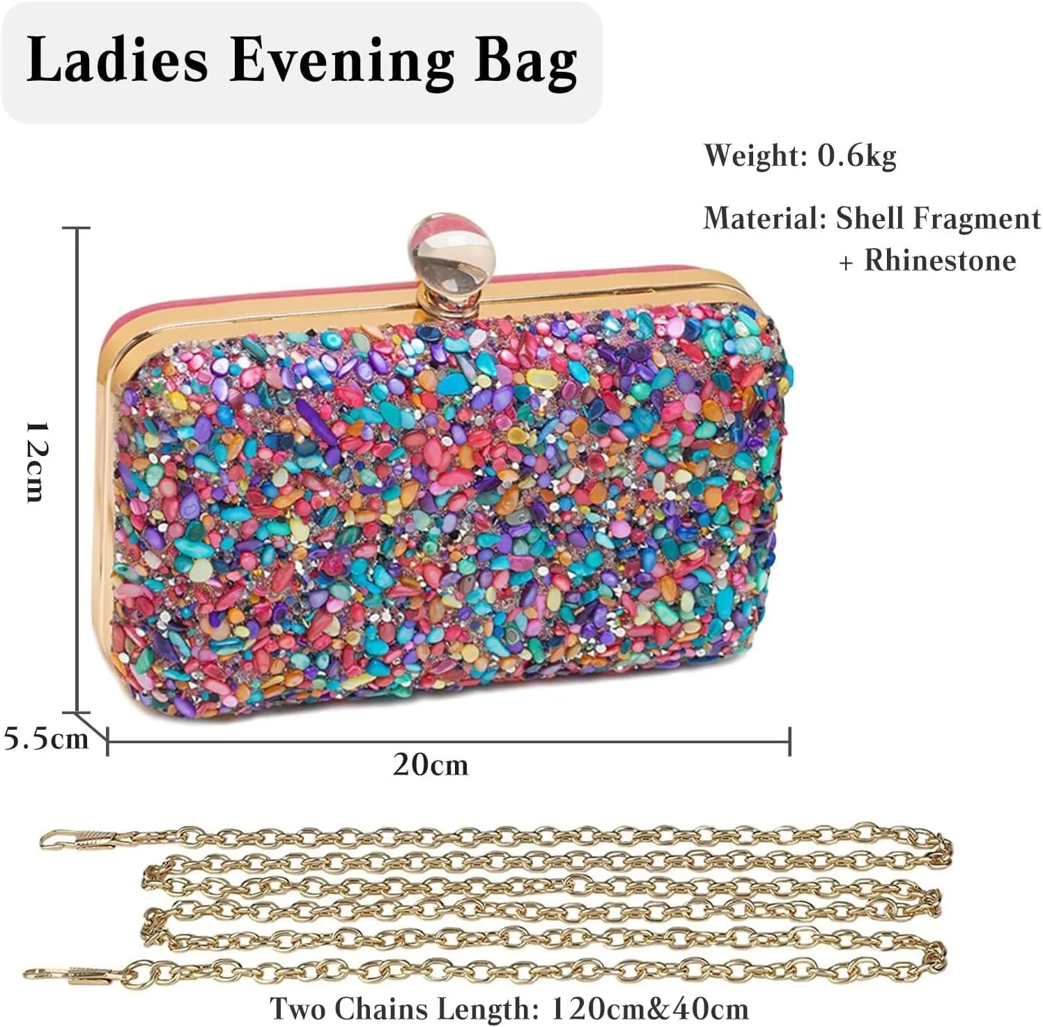 Bridal Wedding Purse Sparkly Crossbody Elegant Shoulder Women Evening Rhinestone Clutch Ladies Handbag