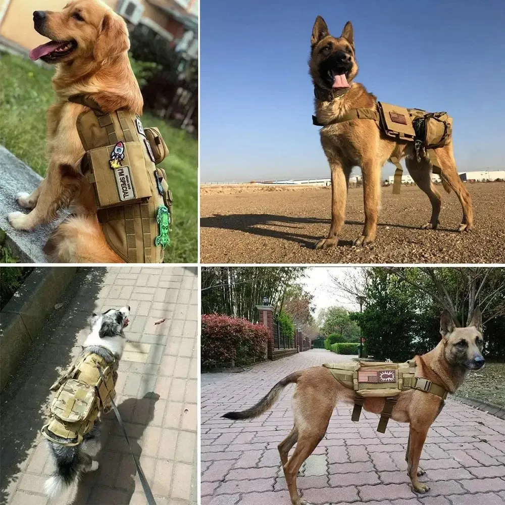Camouflage Big Dog Harness Pet German Shepherd K9 Malinois Training Vest Tactical Dog Harness and Leash Set for Dogs