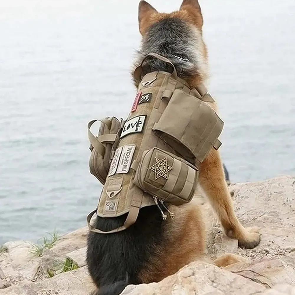Camouflage Big Dog Harness Pet German Shepherd K9 Malinois Training Vest Tactical Dog Harness and Leash Set for Dogs