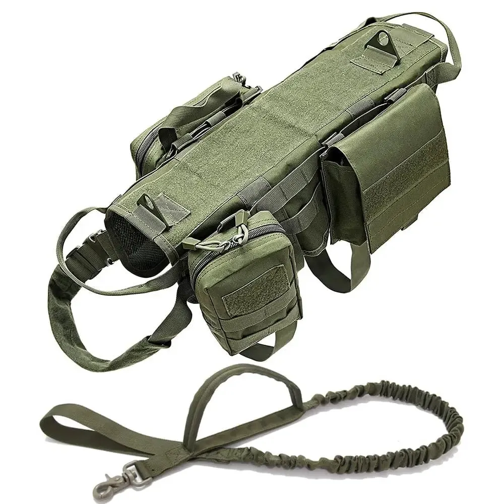 Camouflage Big Dog Harness Pet German Shepherd K9 Malinois Training Vest Tactical Dog Harness and Leash Set for Dogs