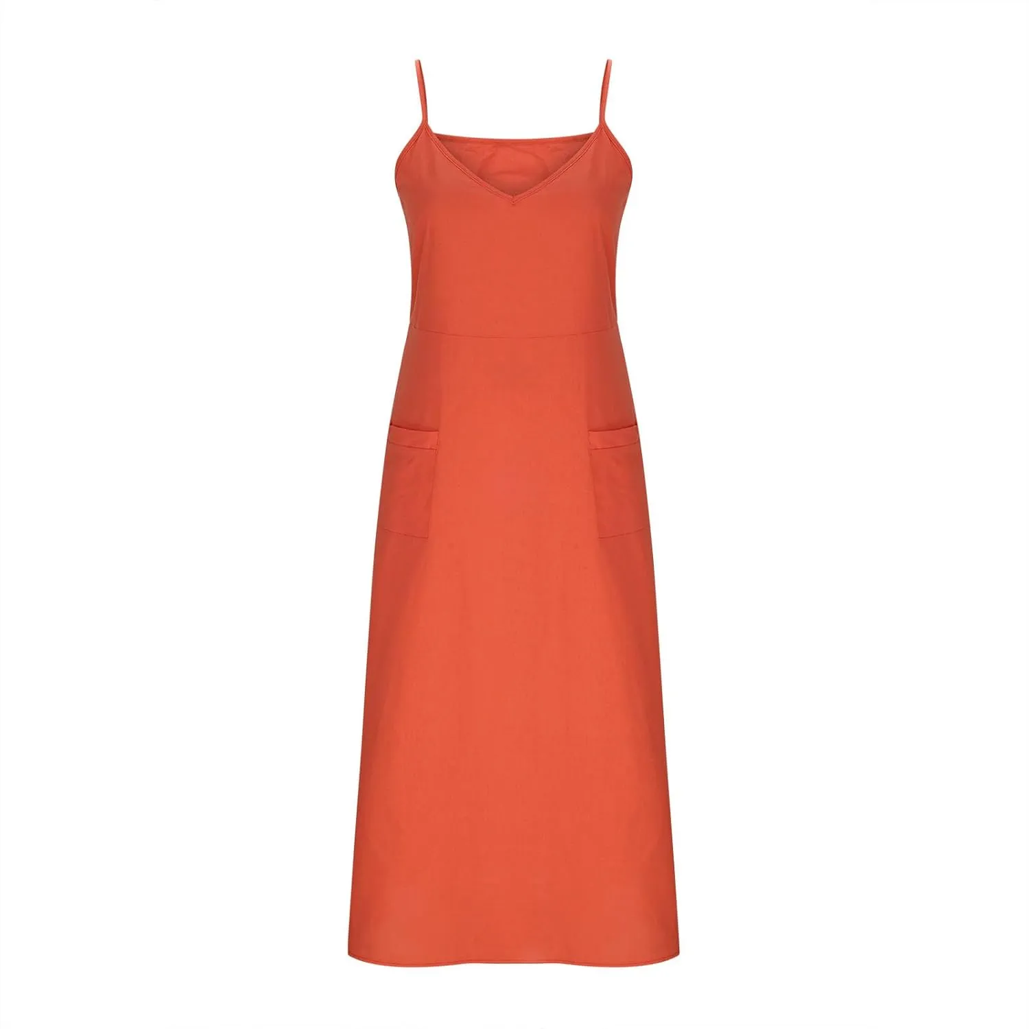 Casual Dresses for Women Flowy Casual Cami Dress Beach Vacation Sleeveless Long Sundresses with Pockets