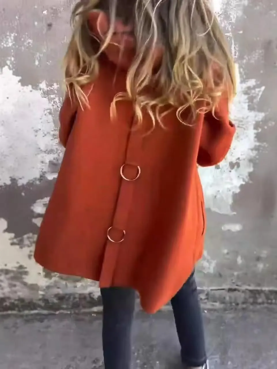 Casual Single Breasted Hooded Jacket Single Breasted Hooded Coats Lapel Neck Long Sleeve Trench Coat For Women 2024