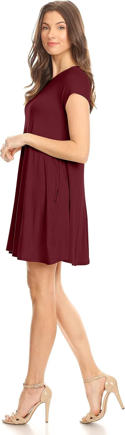 Casual T Shirt Dress for Women Flowy Tunic Dress with Pockets Reg and Plus Size