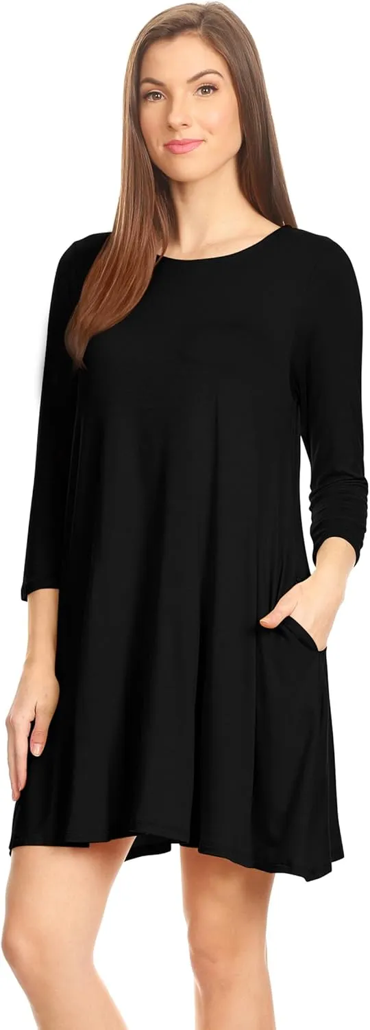 Casual T Shirt Dress for Women Flowy Tunic Dress with Pockets Reg and Plus Size