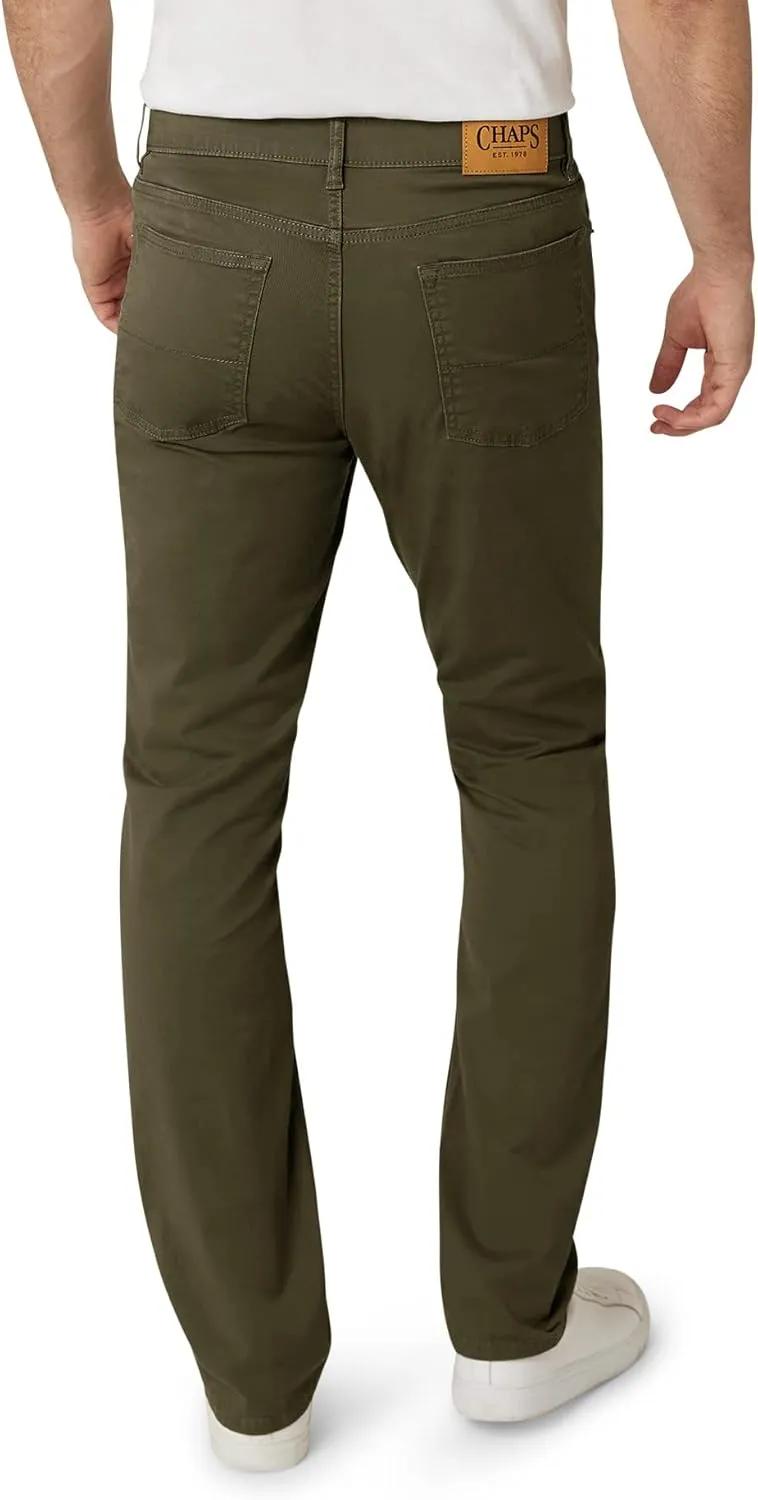 Chaps Men's Pants - Casual Slim Fit Cotton Stretch 5 Pocket Modern Chino Dress Pants - Work Pants for Men