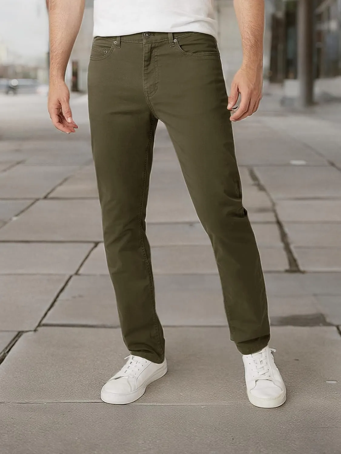 Chaps Men's Pants - Casual Slim Fit Cotton Stretch 5 Pocket Modern Chino Dress Pants - Work Pants for Men