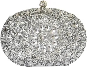 Clutch Purses for Women Diamond-Encrusted Egg-Shaped Rhinestone Evening Handbag Fashionable Dinner Bag for Special Occasions