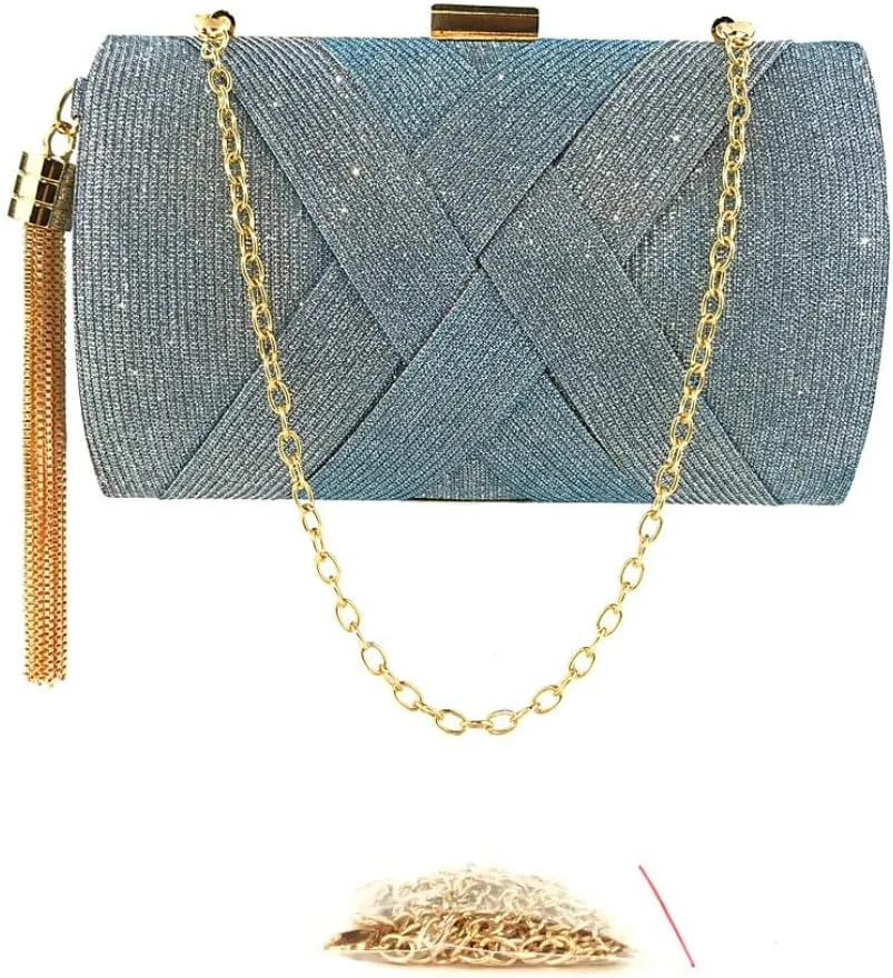 Clutch Purses for Women Wedding Party Prom Evening Bags tassel Handbag Shoulder Crossbody Bag With Detachable Chain