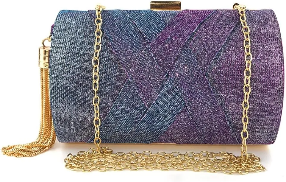 Clutch Purses for Women Wedding Party Prom Evening Bags tassel Handbag Shoulder Crossbody Bag With Detachable Chain