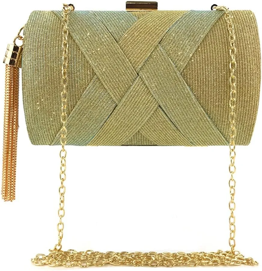 Clutch Purses for Women Wedding Party Prom Evening Bags tassel Handbag Shoulder Crossbody Bag With Detachable Chain