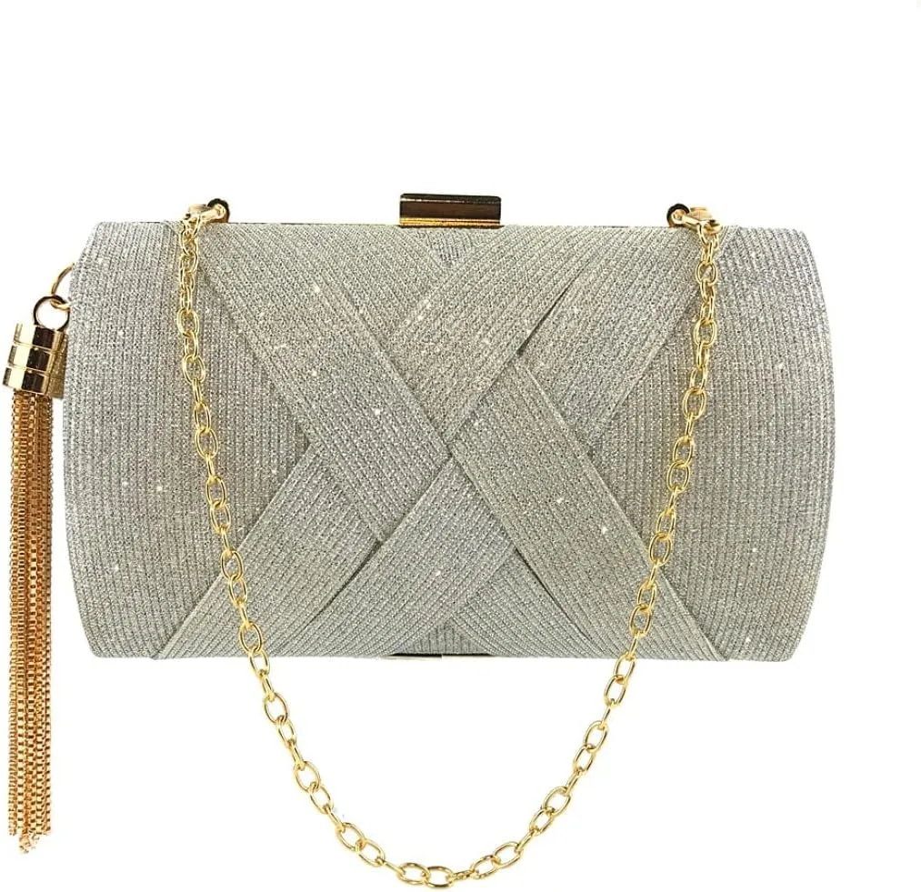Clutch Purses for Women Wedding Party Prom Evening Bags tassel Handbag Shoulder Crossbody Bag With Detachable Chain