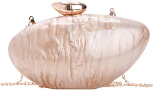 Clutch Purses for Women:Egg Shaped Womens Handbags,Shiny Evening Bags for Women,Womens Crossbody Purse Detachable Straps