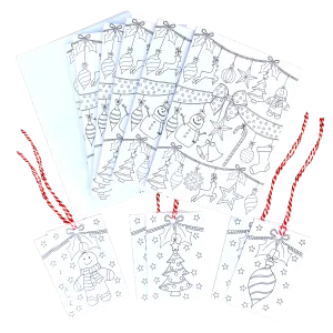 color-in festive cards & gift tags
