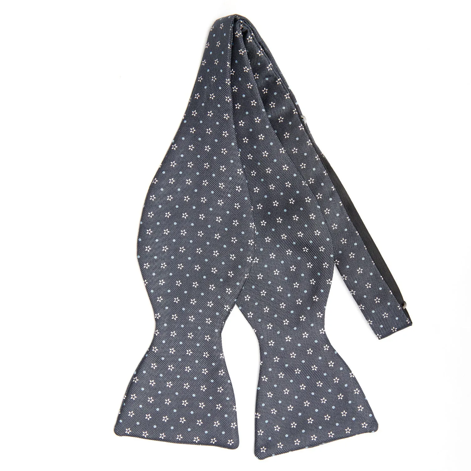 DARK GREY SILK BOWTIE TO SELF-TIE