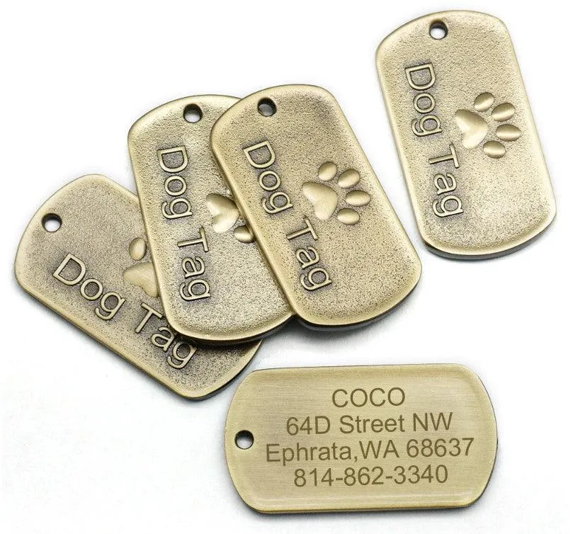 Dog's Vintage Style Personalized ID Tag