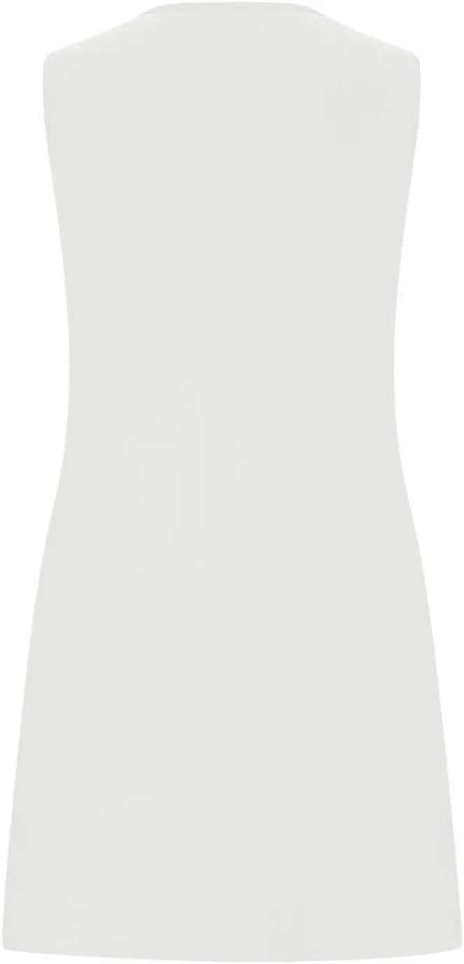 Dress with Bow Cute Sleeveless Mini Dresses Casual Crewneck Loose Fit Tank Sundress Summer Beach Outfits