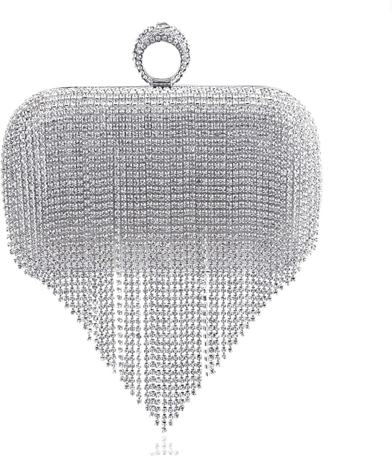 Evening Bag Tassel Diamonds Evening Bags Finger Ring Small Clutch Chain Shoulder One Side Rhinestones Party Wedding Handbags