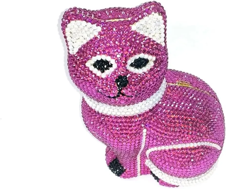 Evening Clutch Bags Bling Cocktail Party Rhinestone Handbag Crystal Cat Shape Crossbody bag