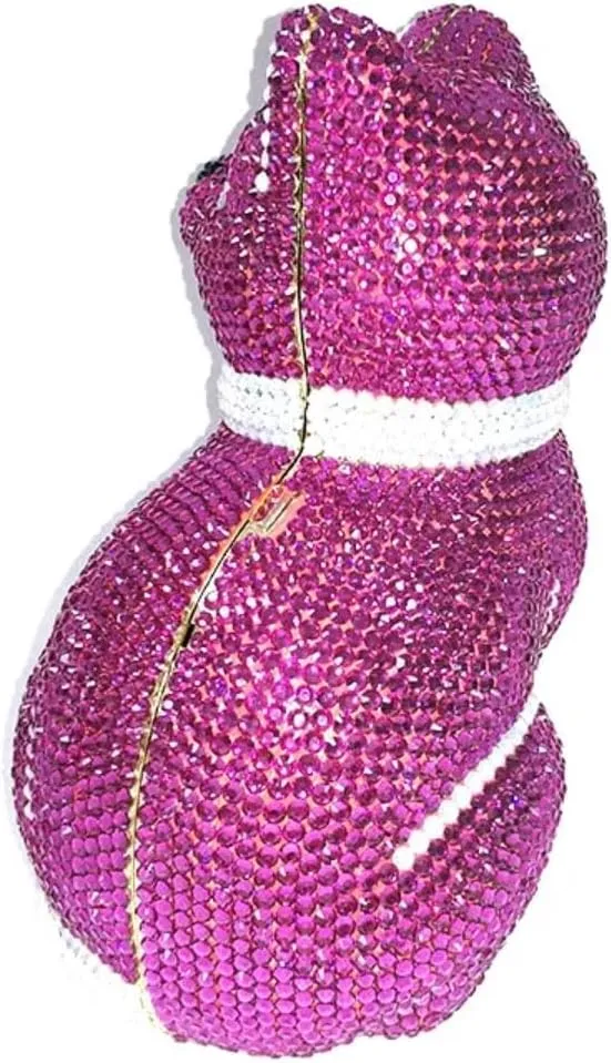 Evening Clutch Bags Bling Cocktail Party Rhinestone Handbag Crystal Cat Shape Crossbody bag