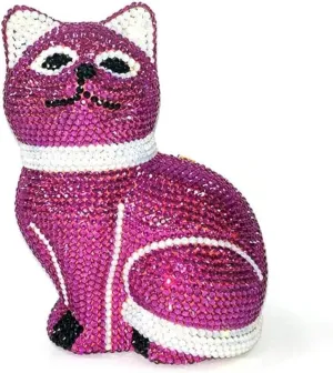 Evening Clutch Bags Bling Cocktail Party Rhinestone Handbag Crystal Cat Shape Crossbody bag