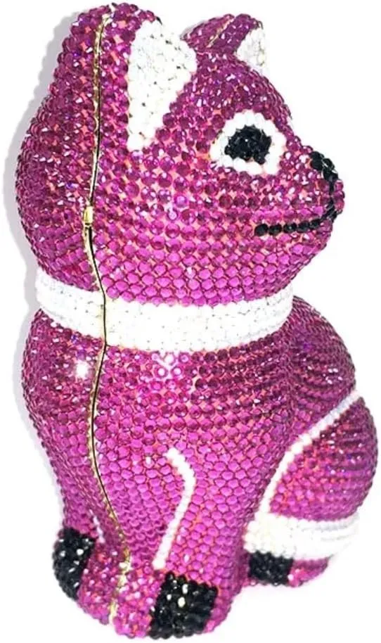 Evening Clutch Bags Bling Cocktail Party Rhinestone Handbag Crystal Cat Shape Crossbody bag