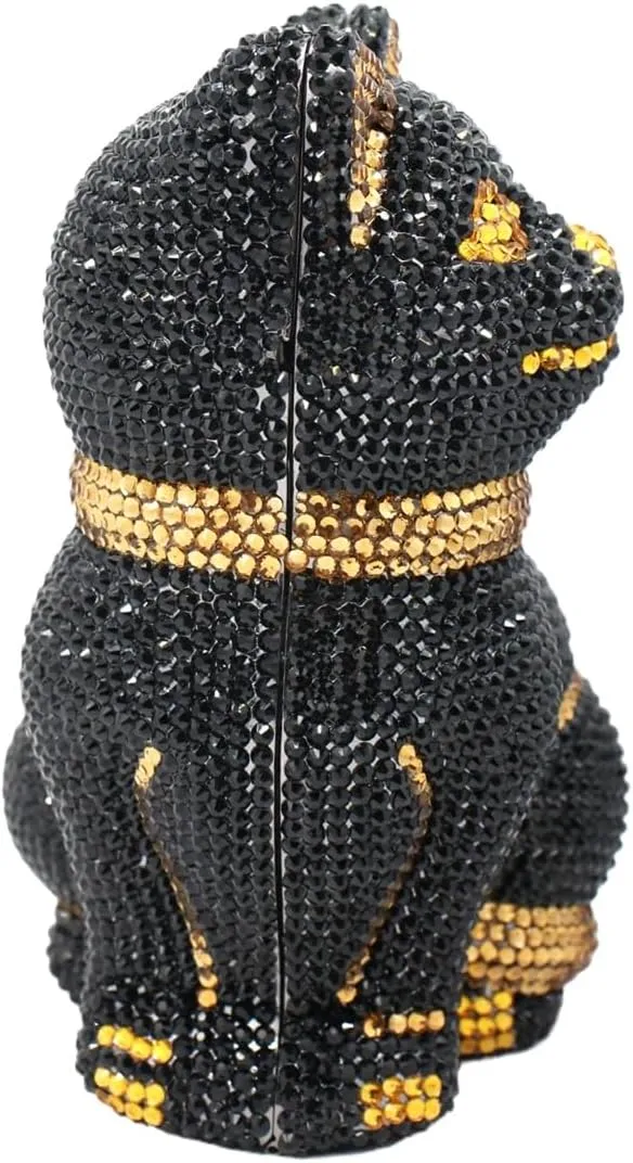 Evening Clutch Bags Bling Cocktail Party Rhinestone Handbag Crystal Cat Shape Crossbody bag