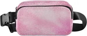 Fanny Packs for Women Men Glittering Pink Belt Bag Waist Pouch Packs Crossbody Bag Running Hiking Fanny Pack Gifts for Girls Boys